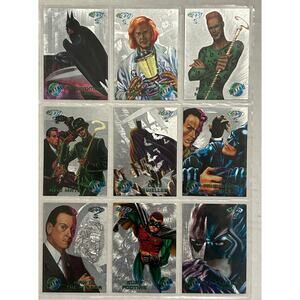 1995 Fleer Batman Forever Metal Silver Flasher Trading Cards Lot of 9